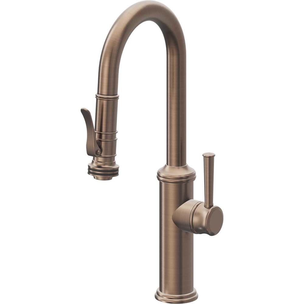 California Faucets - Pull-Down Prep/Bar Faucet with Squeeze Sprayer - Satin Bronze Pvd