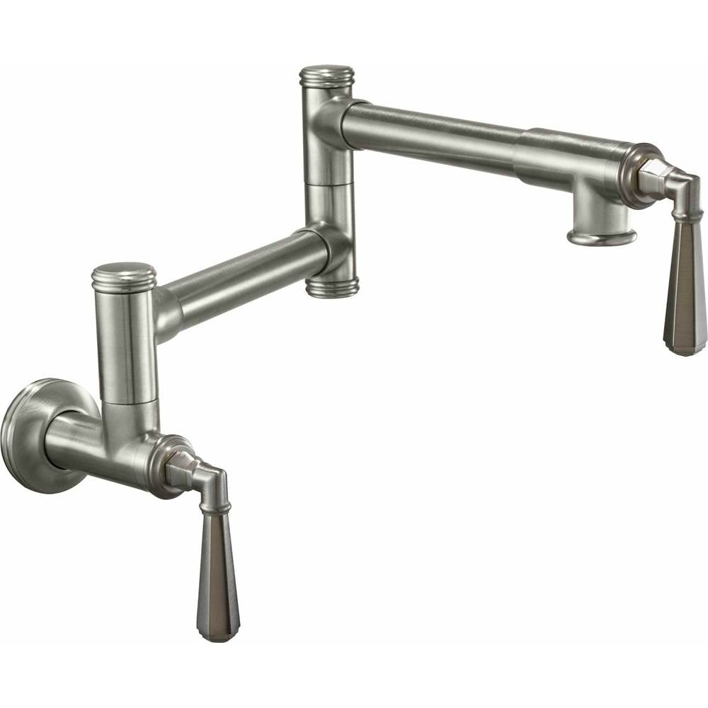 California Faucets - Pot Filler - Dual Handle Wall Mount - Traditional - Gloss White