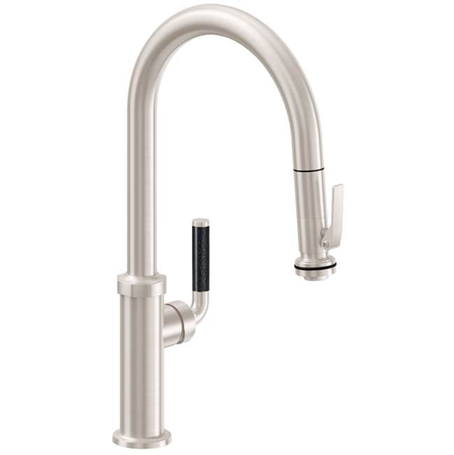 California Faucets - Pull-Down Kitchen Faucet with Squeeze Sprayer - High Arc Spout - Gloss White