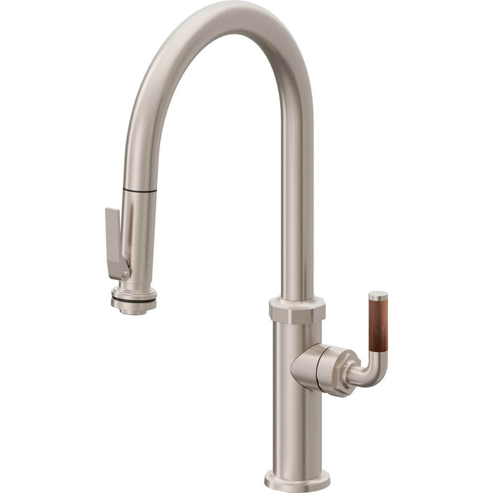 California Faucets - Pull-Down Kitchen Faucet with Squeeze Sprayer - High Arc Spout - Gloss White