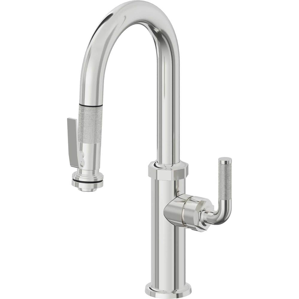California Faucets - Pull-Down Prep/Bar Faucet with Squeeze Sprayer - Polished Chrome