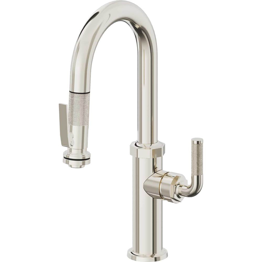 California Faucets - Pull-Down Prep/Bar Faucet with Squeeze Sprayer - Polished Nickel Pvd