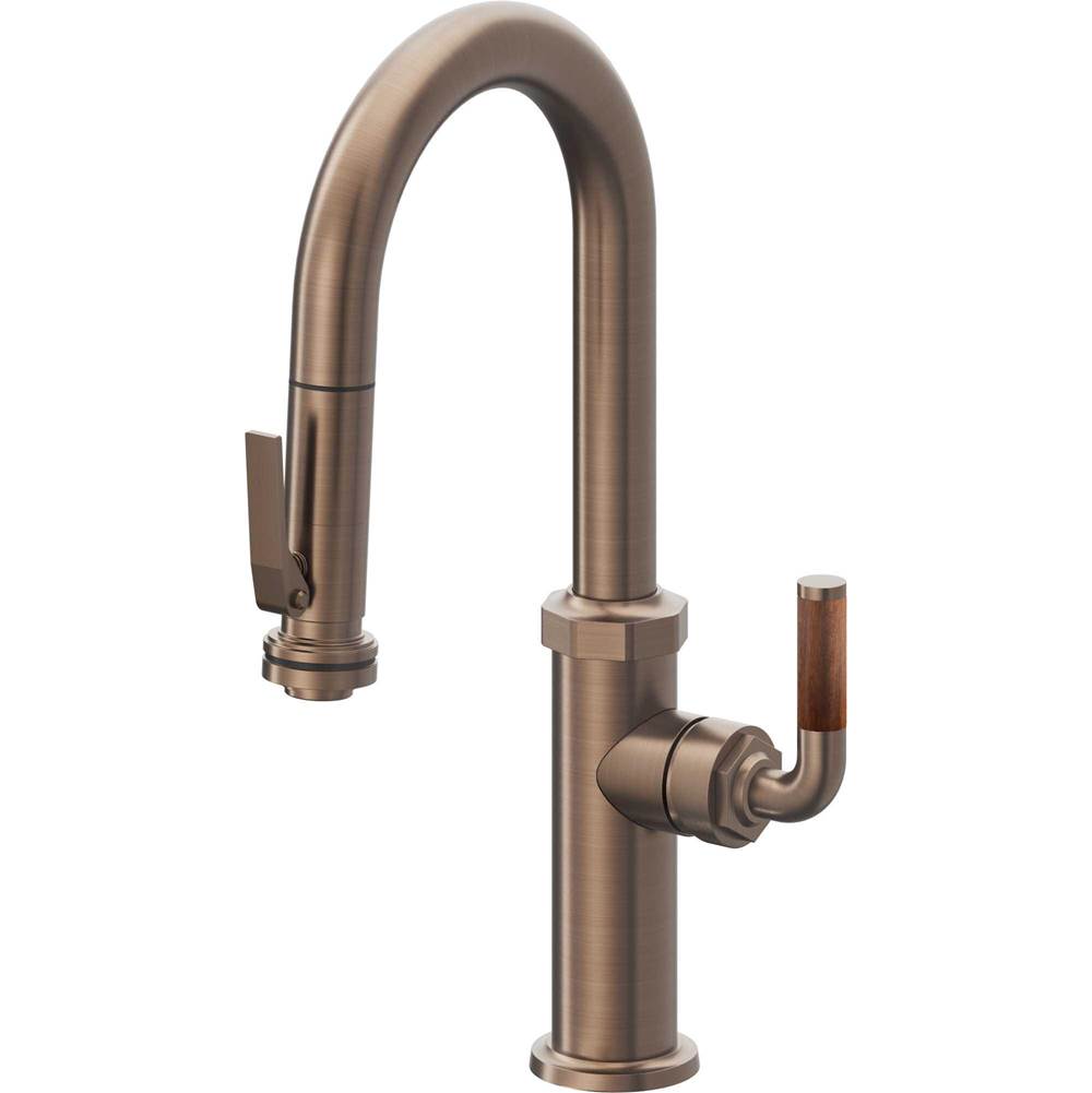 California Faucets - Pull-Down Prep/Bar Faucet with Squeeze Sprayer - Satin Bronze Pvd