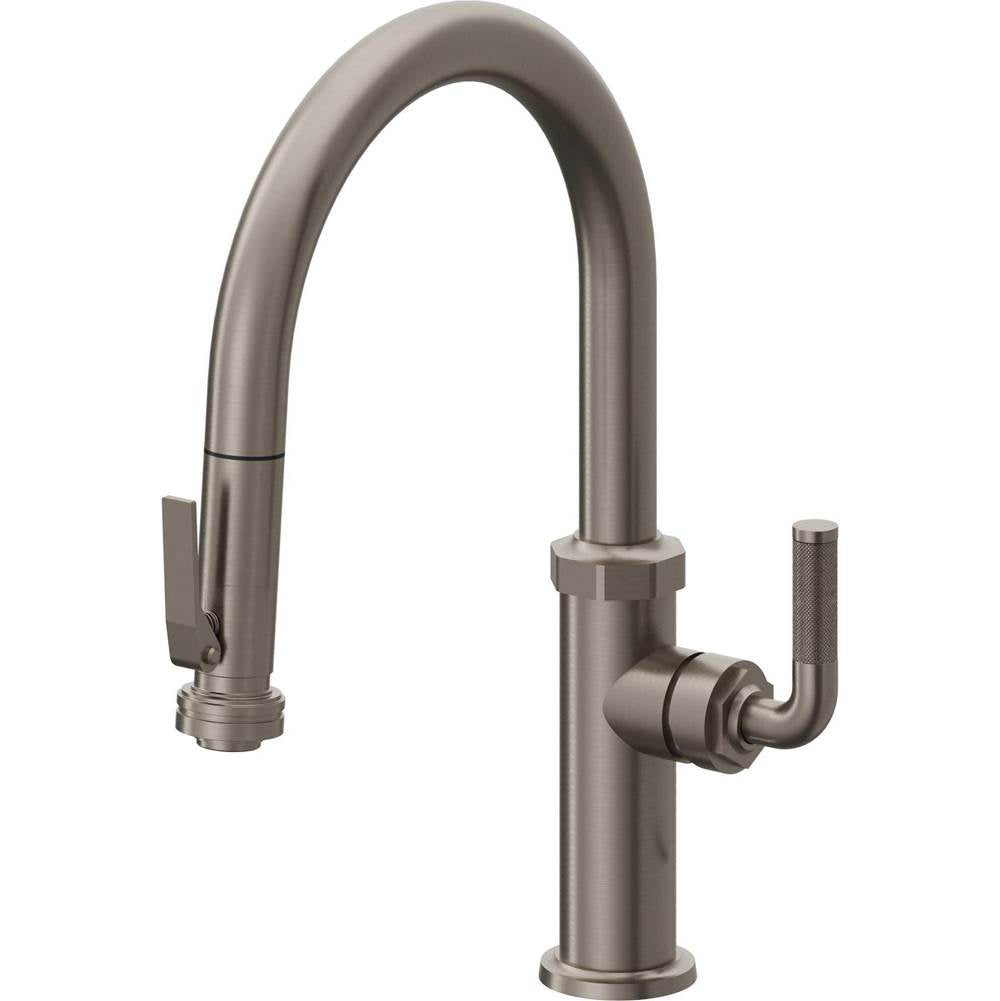 California Faucets - Pull-Down Kitchen Faucet with Squeeze Sprayer - Low Arc Spout - Graphite Pvd