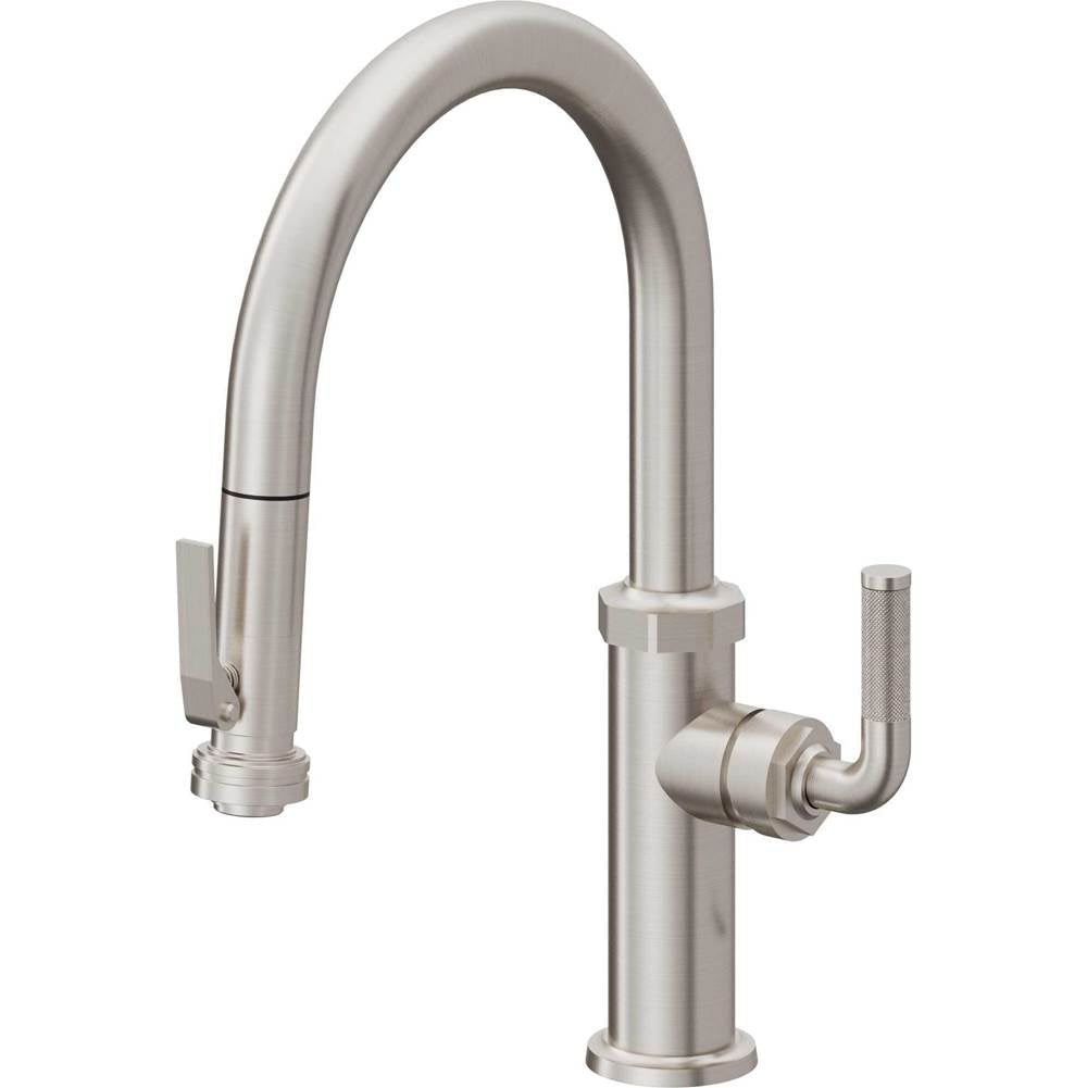 California Faucets - Pull-Down Kitchen Faucet with Squeeze Sprayer - Low Arc Spout - Ultra Stainless Steel Pvd