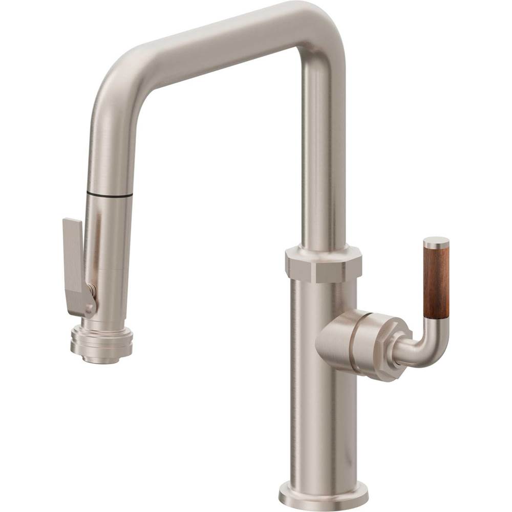 California Faucets - Pull-Down Kitchen Faucet with Squeeze Sprayer - Quad Spout - Gloss White