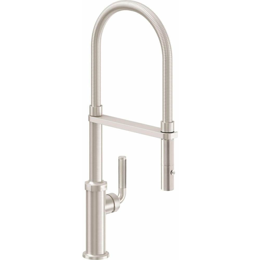California Faucets - Culinary Pull-Out Kitchen Faucet with Button Sprayer - Gloss White