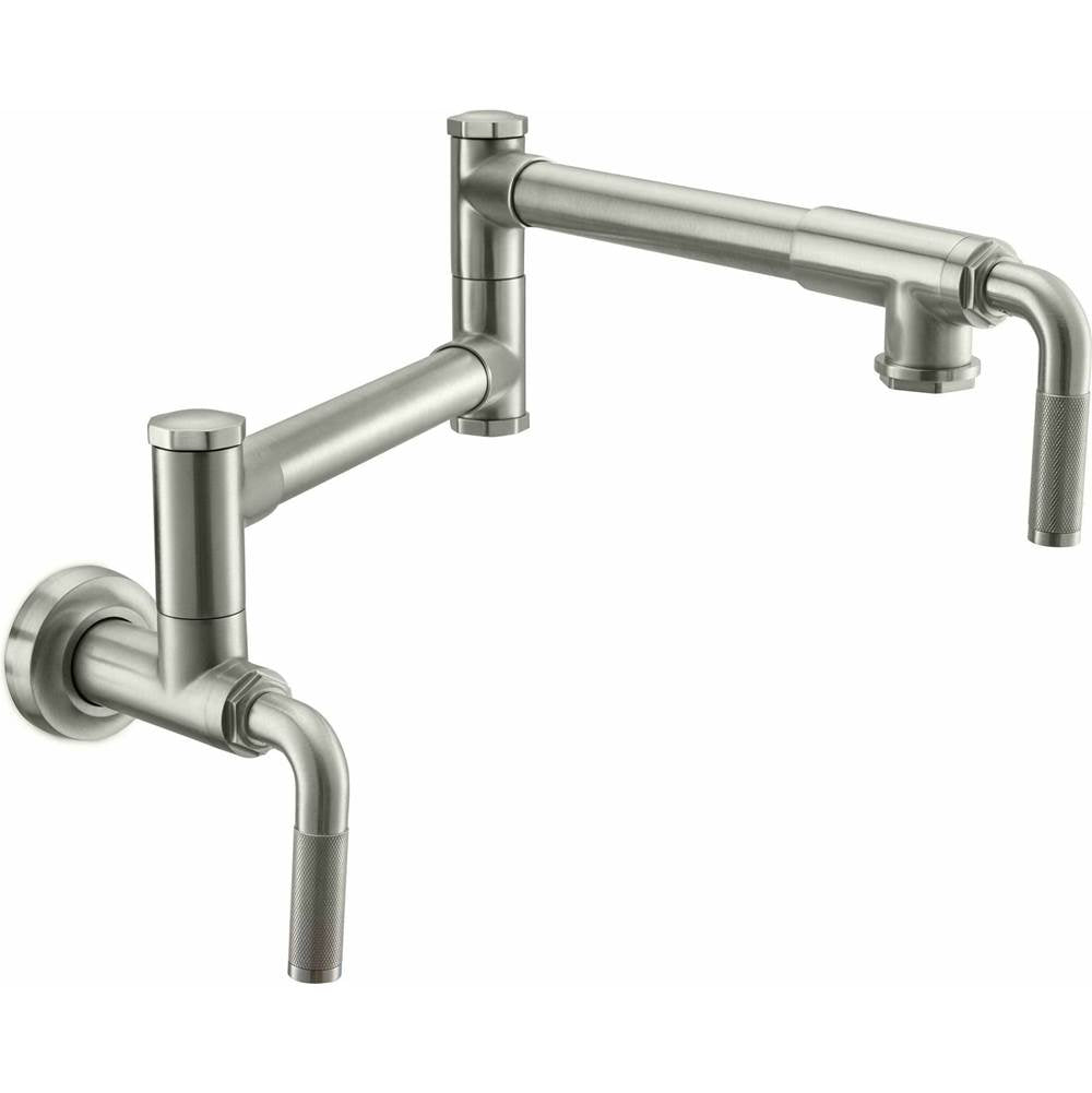 California Faucets - Pot Filler - Dual Handle Wall Mount - Industrial - Gloss White