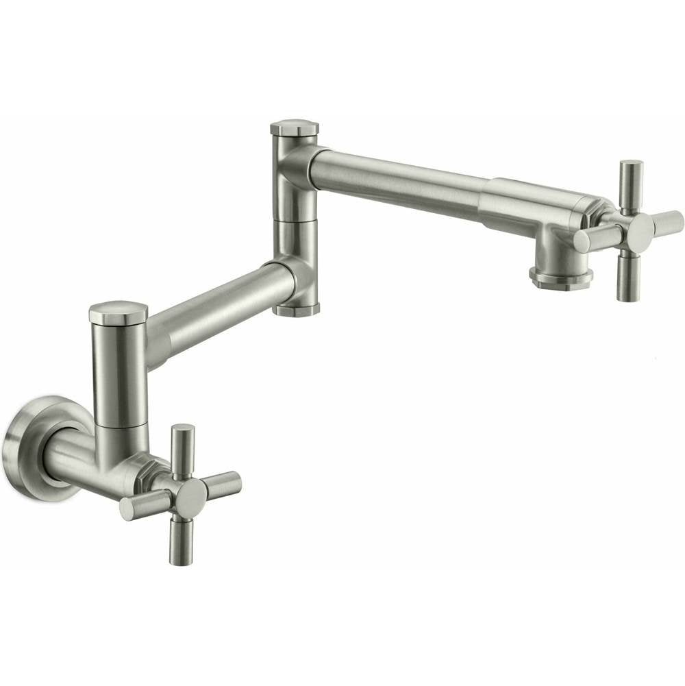 California Faucets - Pot Filler - Dual Handle Wall Mount - Industrial - Gloss White