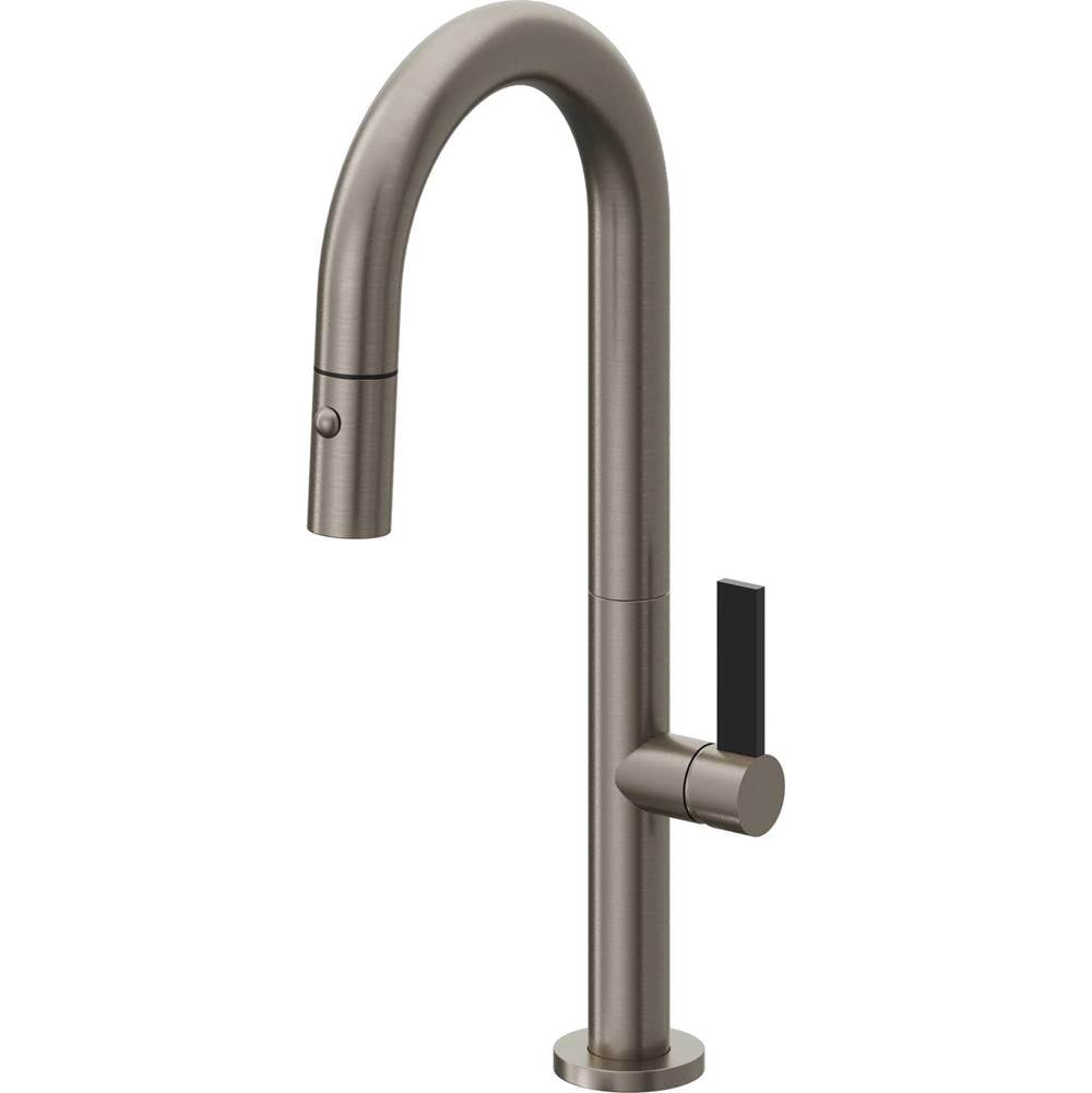 California Faucets - Pull-Down Prep/Bar Faucet with Button Sprayer - Graphite Pvd