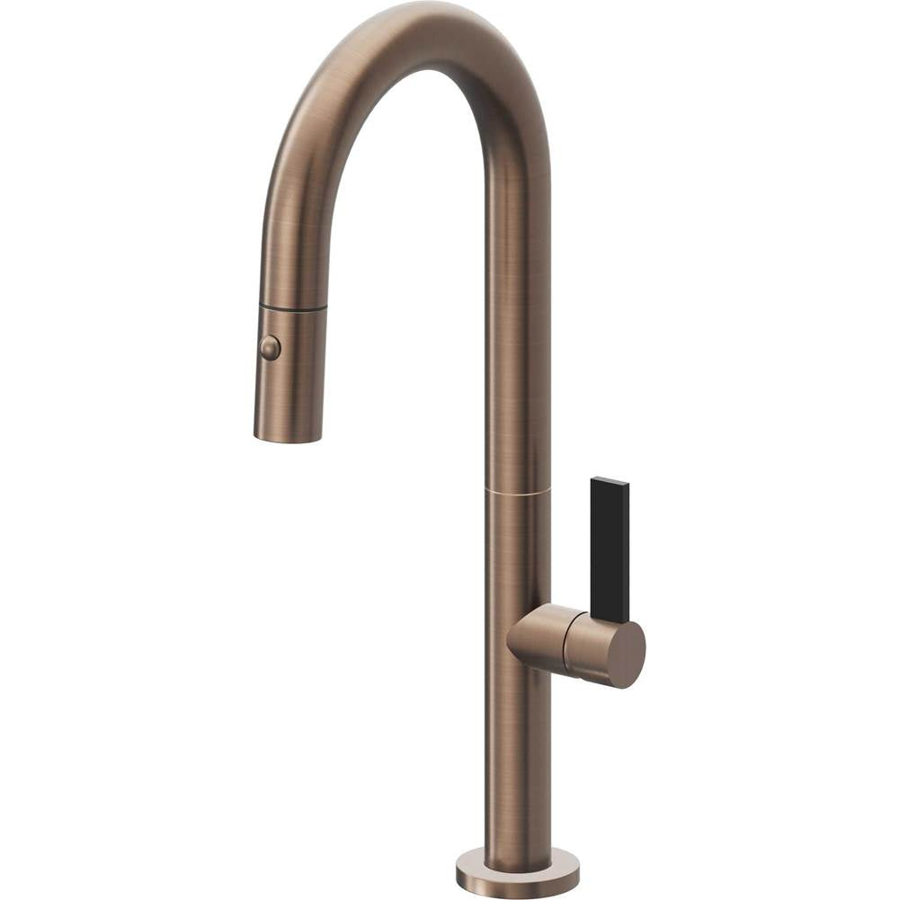 California Faucets - Pull-Down Prep/Bar Faucet with Button Sprayer - Satin Bronze Pvd