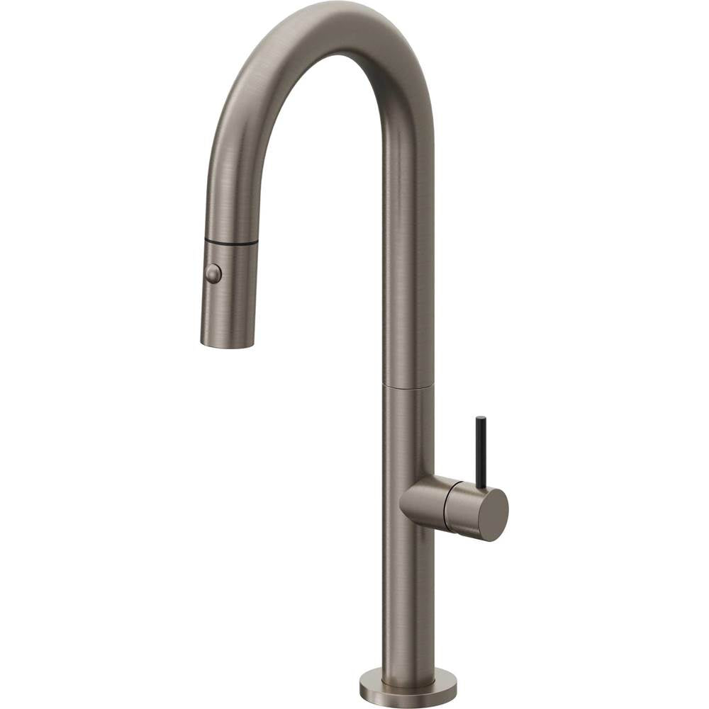 California Faucets - Pull-Down Prep/Bar Faucet with Button Sprayer - Graphite Pvd