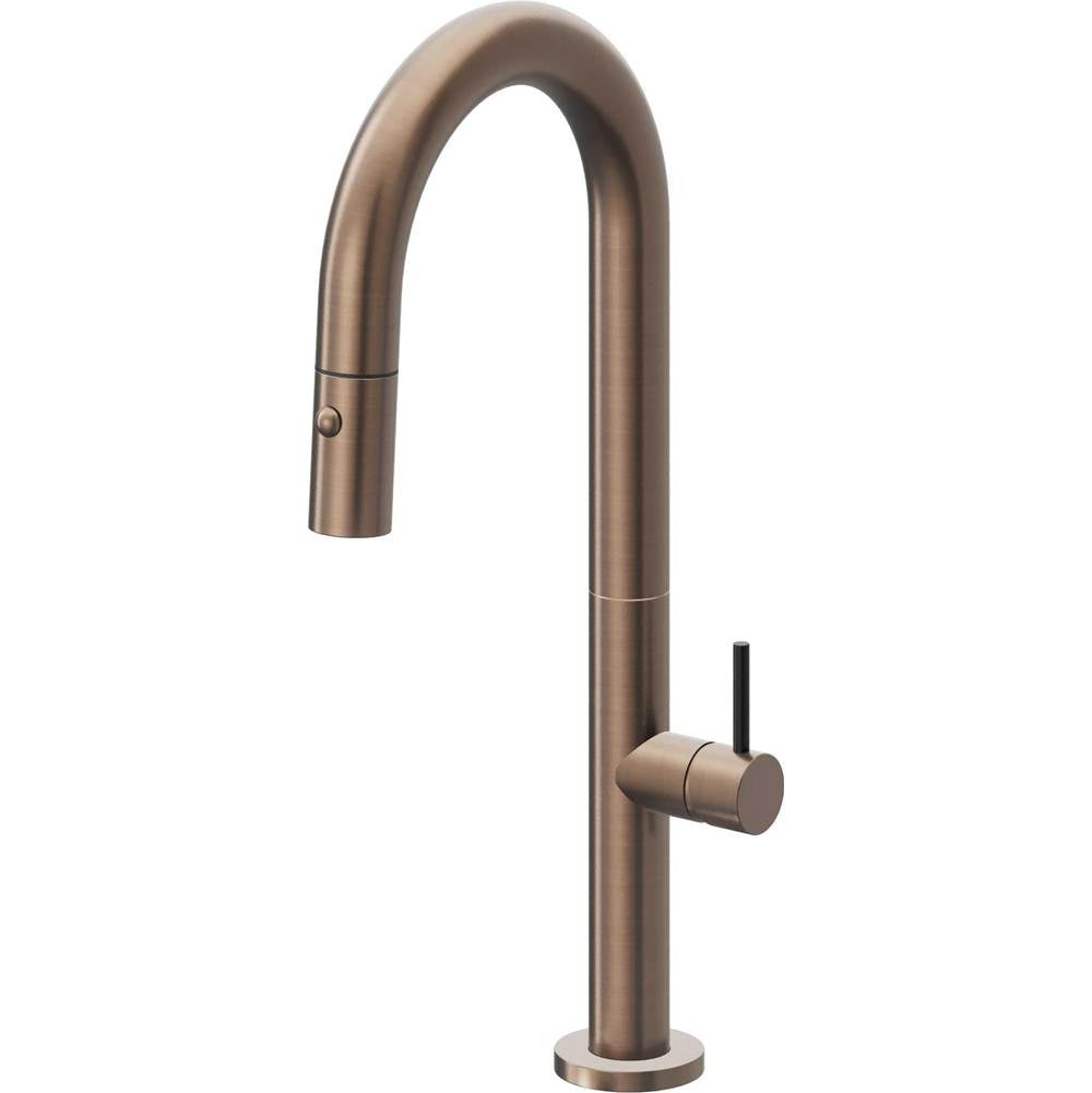 California Faucets - Pull-Down Prep/Bar Faucet with Button Sprayer - Satin Bronze Pvd