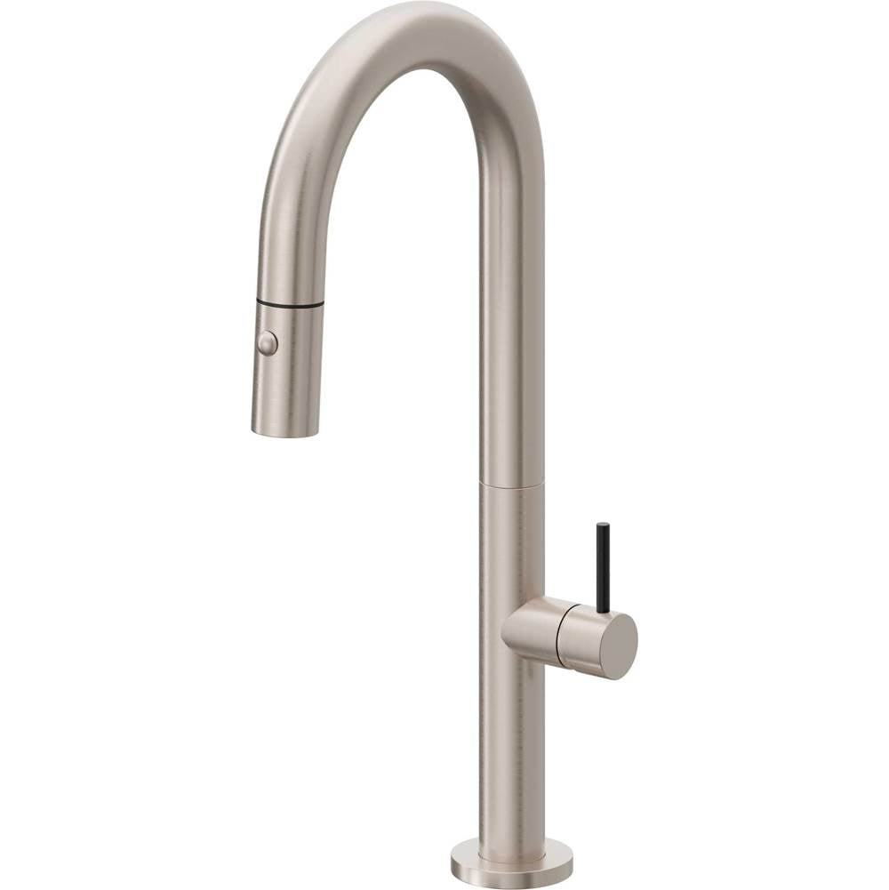 California Faucets - Pull-Down Prep/Bar Faucet with Button Sprayer - Gloss White