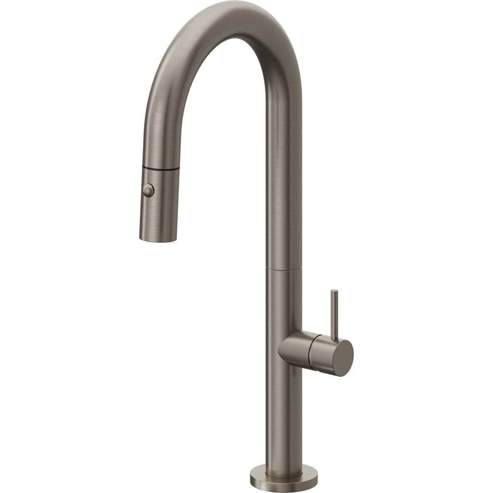 California Faucets - Pull-Down Prep/Bar Faucet with Button Sprayer - Graphite Pvd