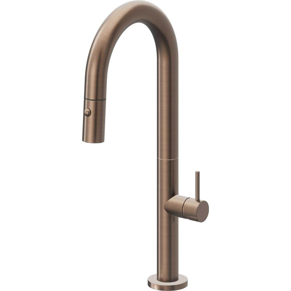 California Faucets - Pull-Down Prep/Bar Faucet with Button Sprayer - Satin Bronze Pvd