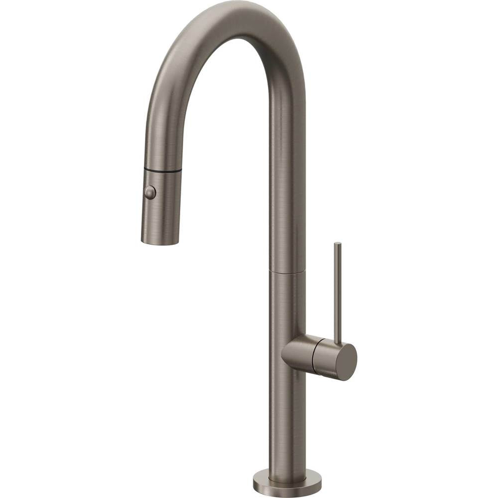 California Faucets - Pull-Down Prep/Bar Faucet with Button Sprayer - Graphite Pvd