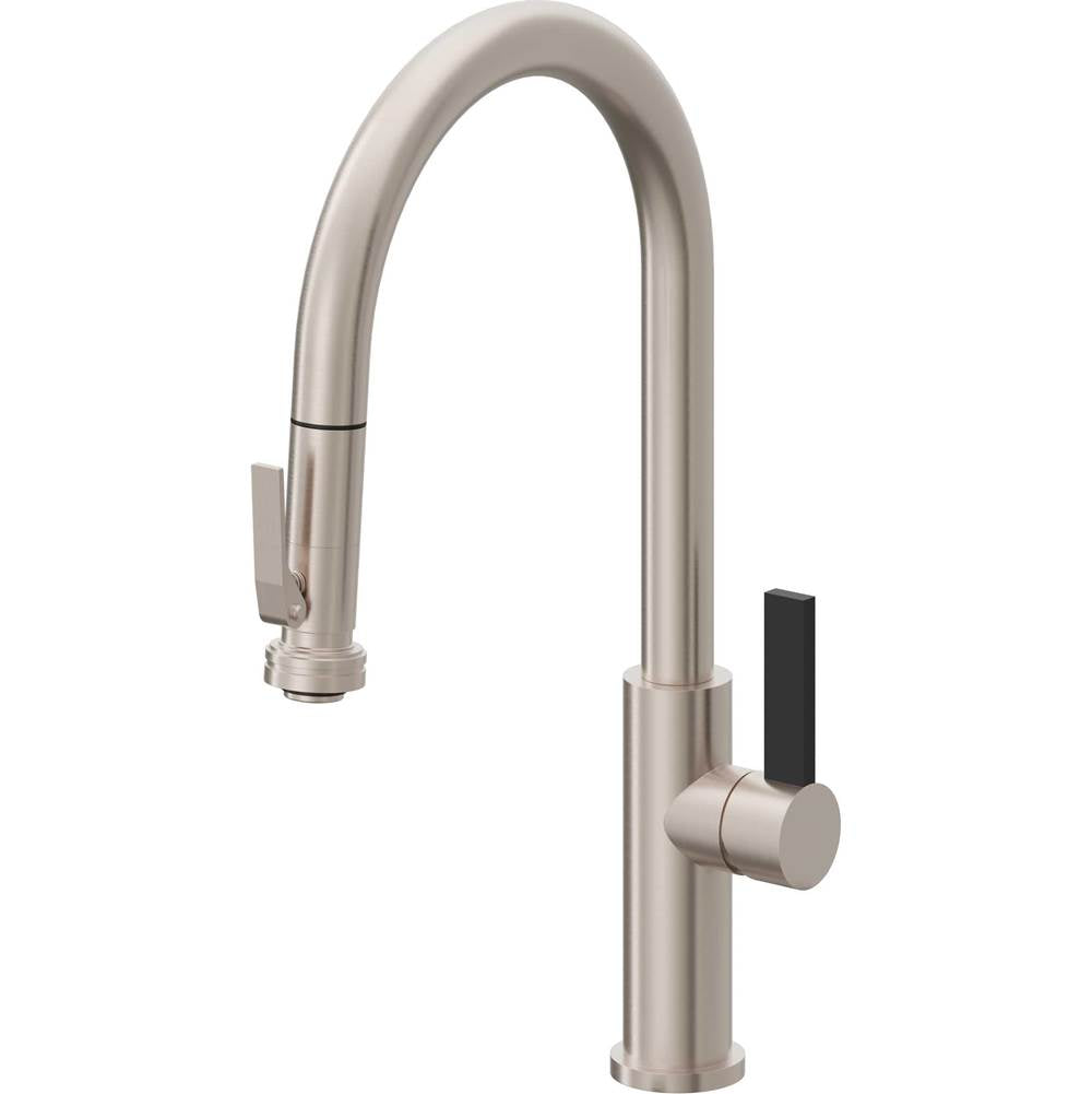 California Faucets - Pull-Down Kitchen Faucet with Squeeze Sprayer - High Arc Spout - Gloss White