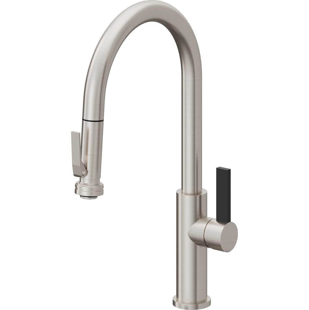 California Faucets - Pull-Down Kitchen Faucet with Squeeze Sprayer - High Arc Spout - Ultra Stainless Steel Pvd