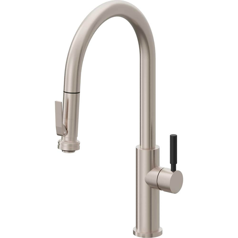 California Faucets - Pull-Down Kitchen Faucet with Squeeze Sprayer - High Arc Spout - Gloss White