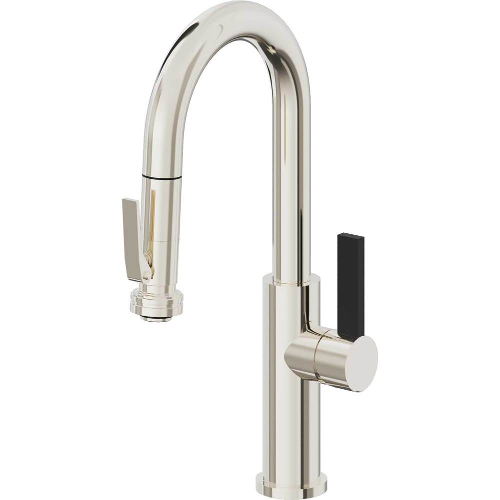California Faucets - Pull-Down Prep/Bar Faucet with Squeeze Sprayer - Polished Nickel Pvd