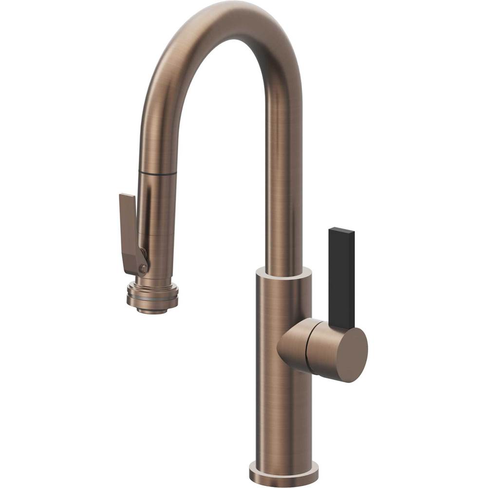 California Faucets - Pull-Down Prep/Bar Faucet with Squeeze Sprayer - Satin Bronze Pvd