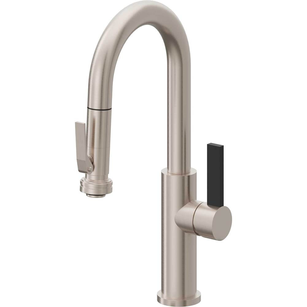 California Faucets - Pull-Down Prep/Bar Faucet with Squeeze Sprayer - Gloss White
