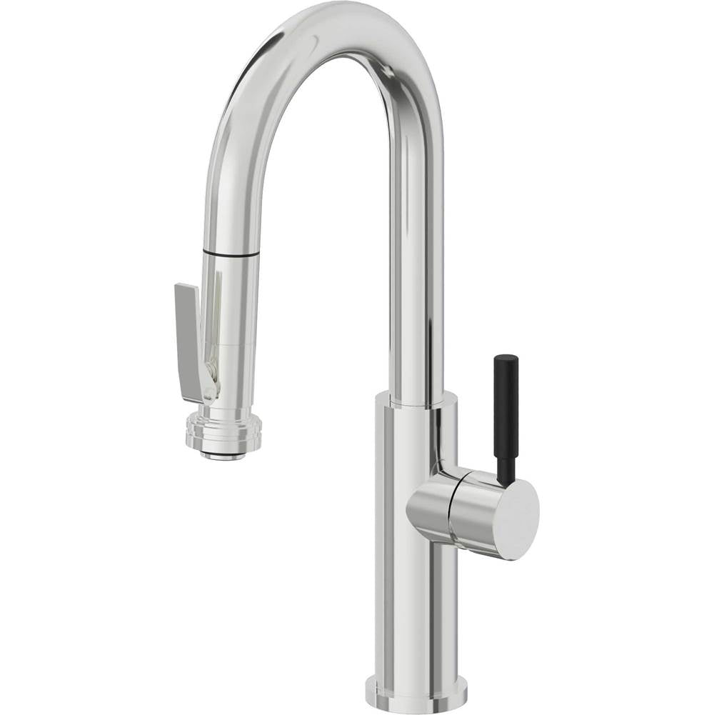 California Faucets - Pull-Down Prep/Bar Faucet with Squeeze Sprayer - Polished Chrome
