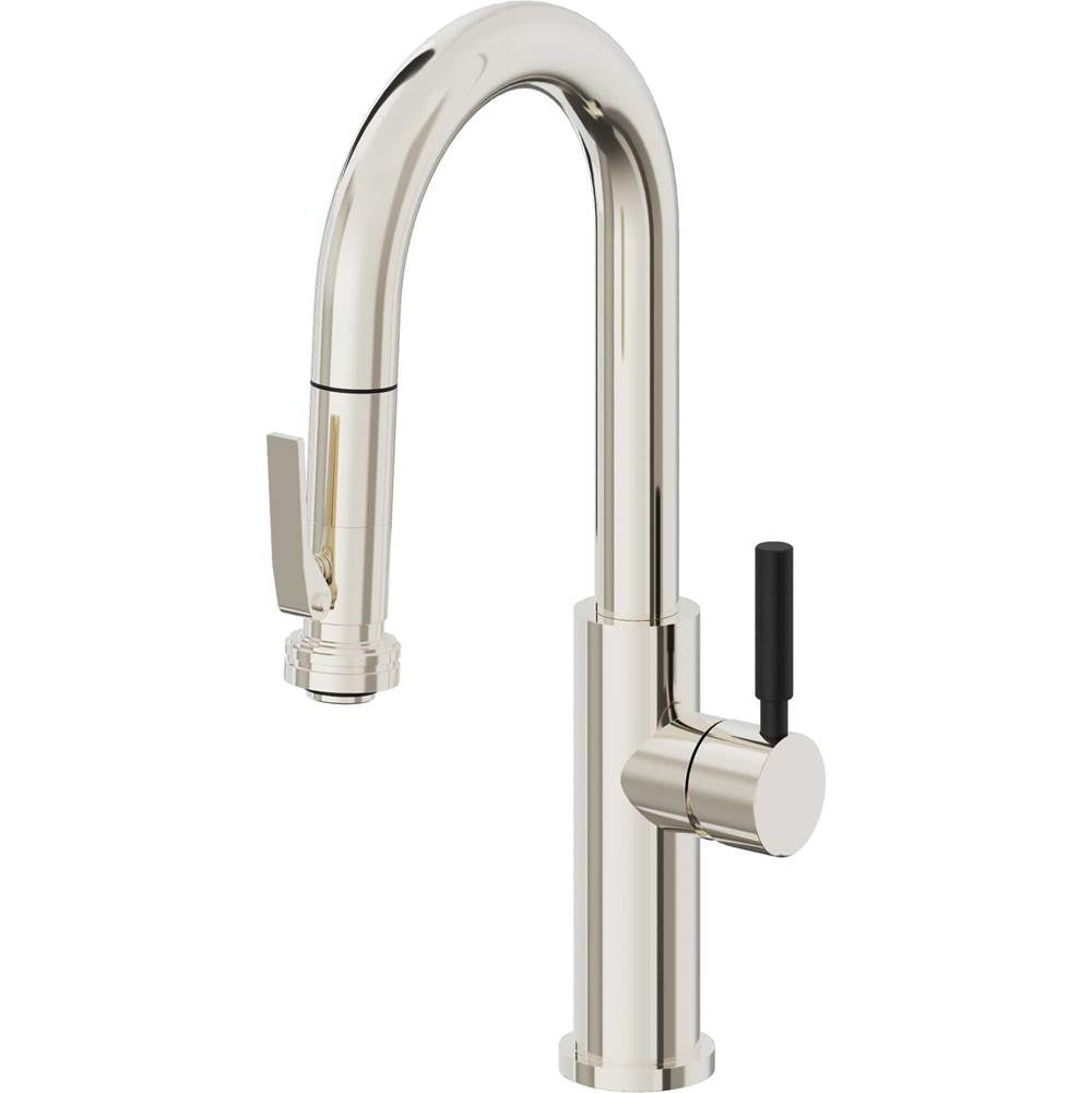 California Faucets - Pull-Down Prep/Bar Faucet with Squeeze Sprayer - Polished Nickel Pvd