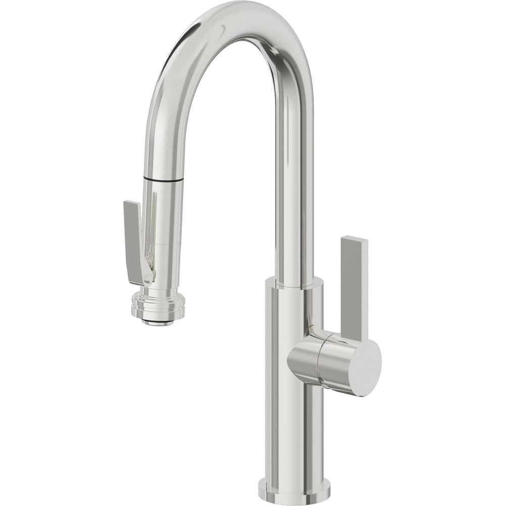 California Faucets - Pull-Down Prep/Bar Faucet with Squeeze Sprayer - Polished Chrome