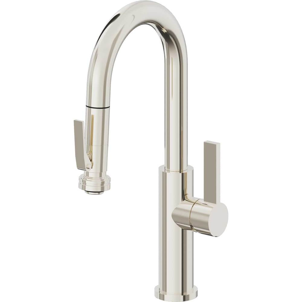 California Faucets - Pull-Down Prep/Bar Faucet with Squeeze Sprayer - Polished Nickel Pvd