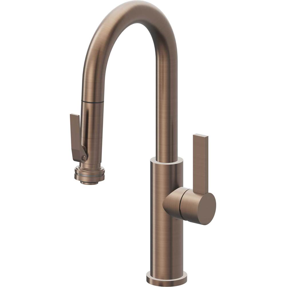 California Faucets - Pull-Down Prep/Bar Faucet with Squeeze Sprayer - Satin Bronze Pvd