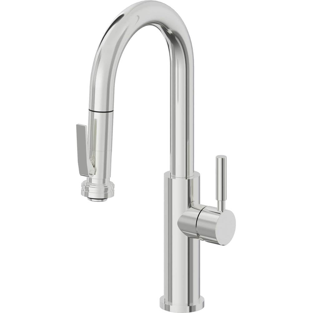 California Faucets - Pull-Down Prep/Bar Faucet with Squeeze Sprayer - Polished Chrome