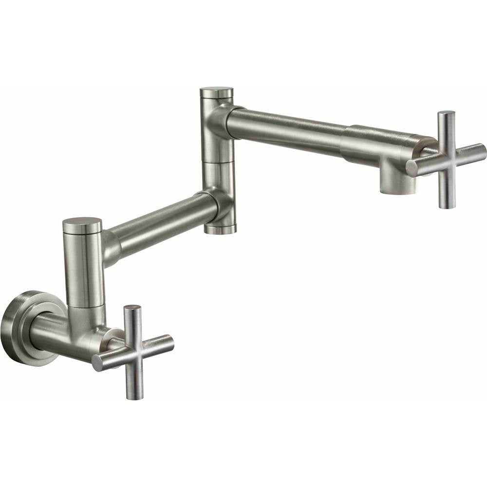 California Faucets - Pot Filler - Dual Handle Wall Mount - Contemporary - Gloss White
