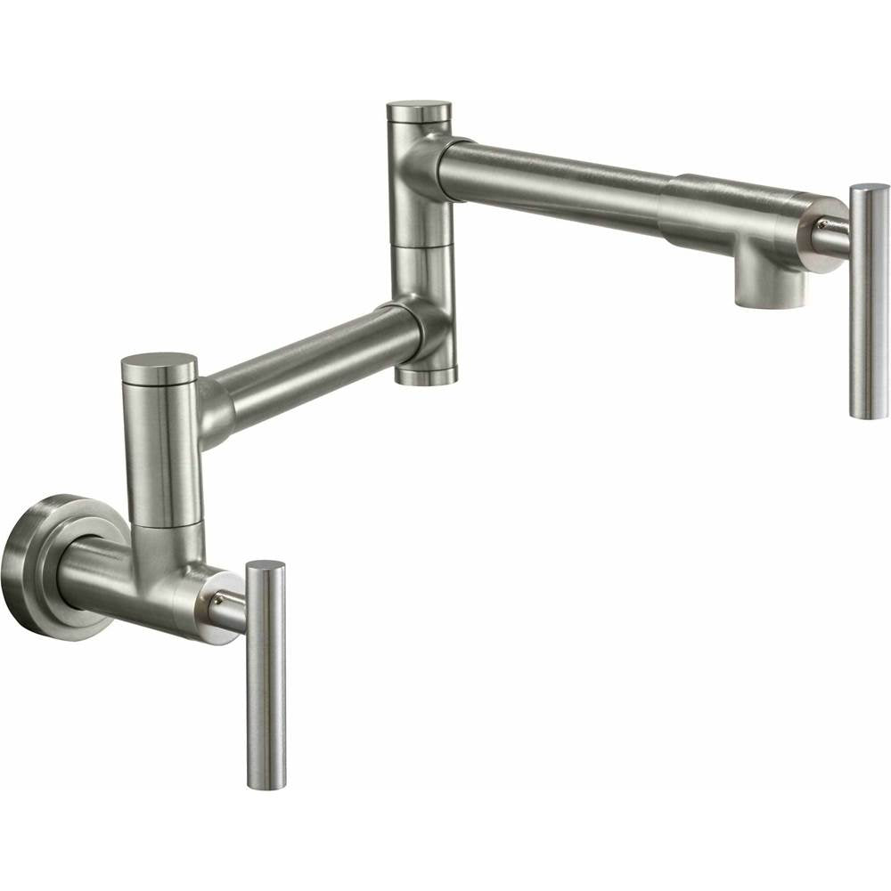 California Faucets - Pot Filler - Dual Handle Wall Mount - Contemporary - Gloss White