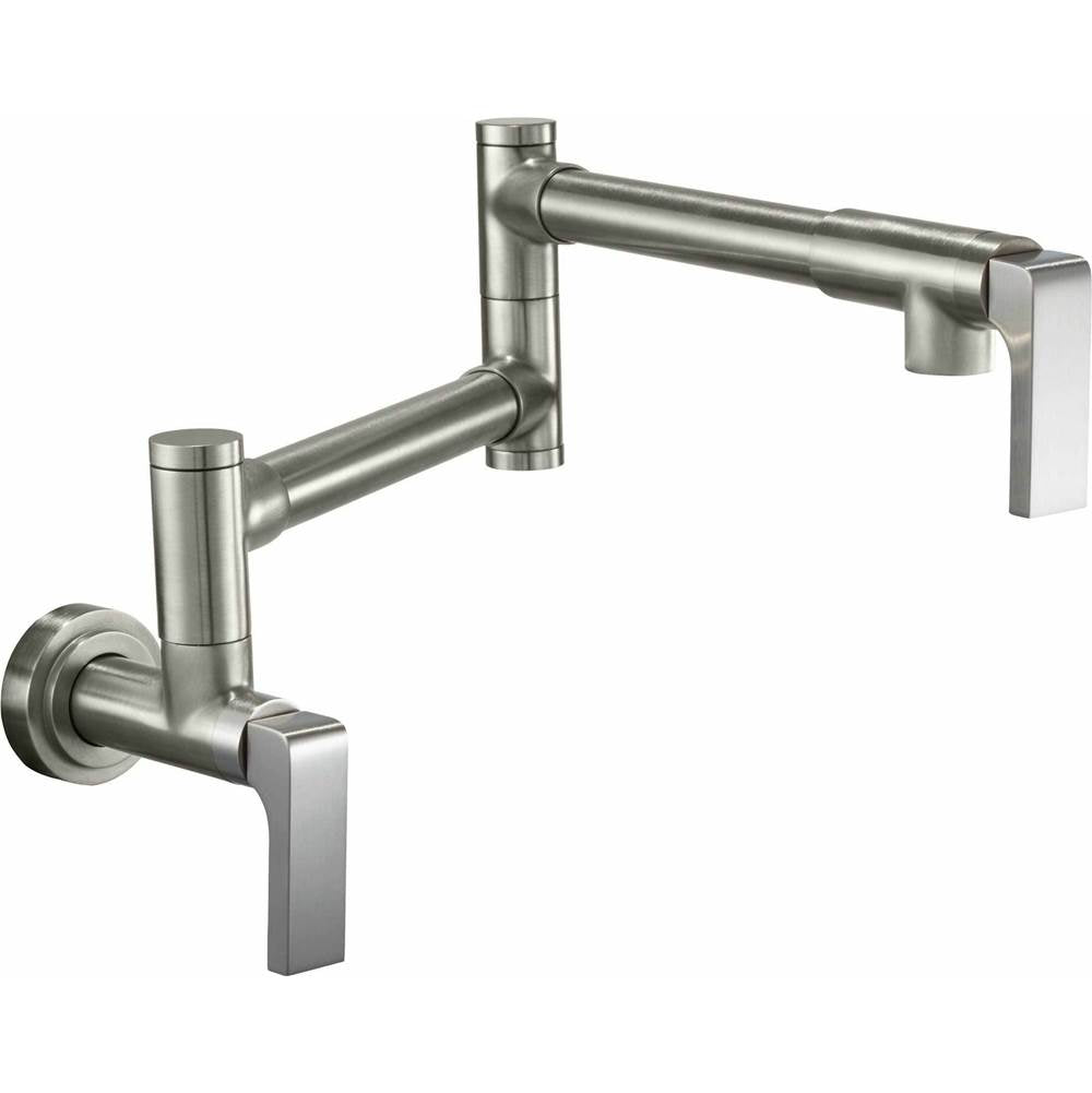 California Faucets - Pot Filler - Dual Handle Wall Mount - Contemporary - Gloss White