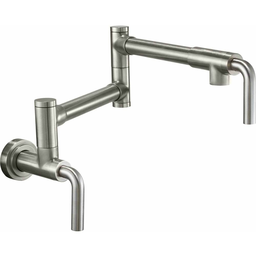 California Faucets - Pot Filler - Dual Handle Wall Mount - Contemporary - Gloss White