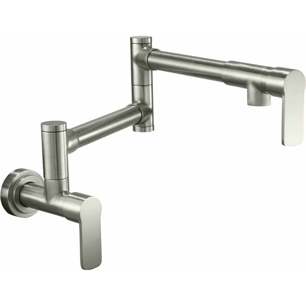 California Faucets - Pot Filler - Dual Handle Wall Mount - Contemporary - Gloss White