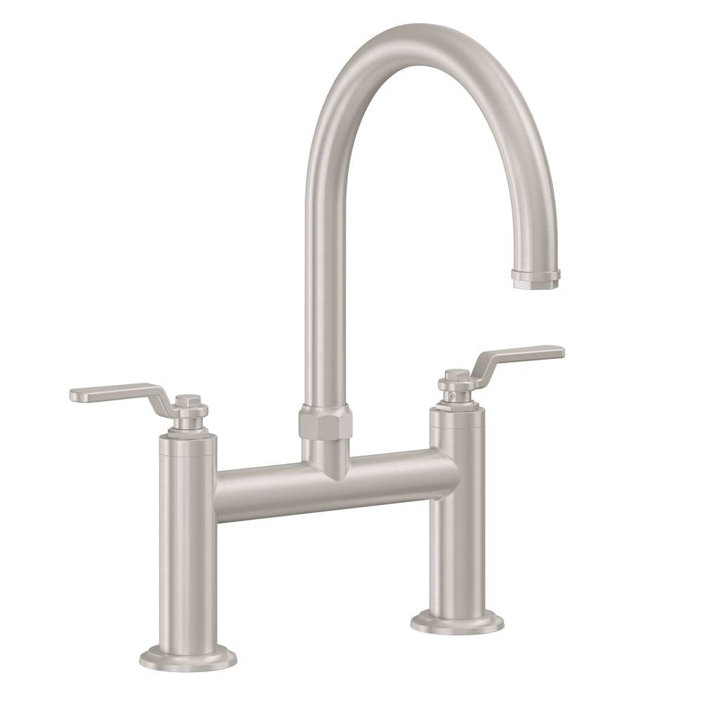 California Faucets - Bridge Kitchen Faucet - Arc Spout - Gloss White