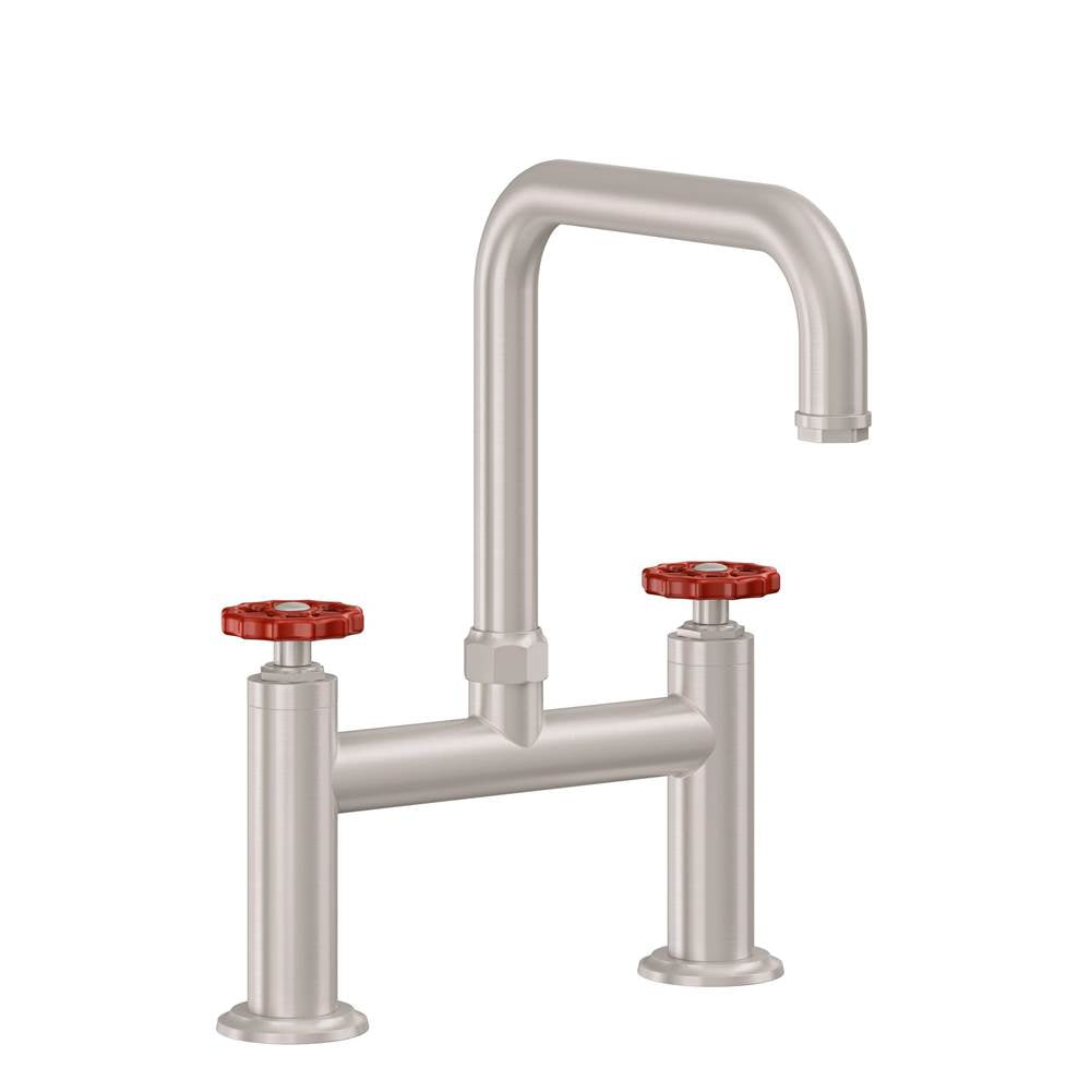 California Faucets - Bridge Kitchen Faucet - Quad Spout - Gloss White