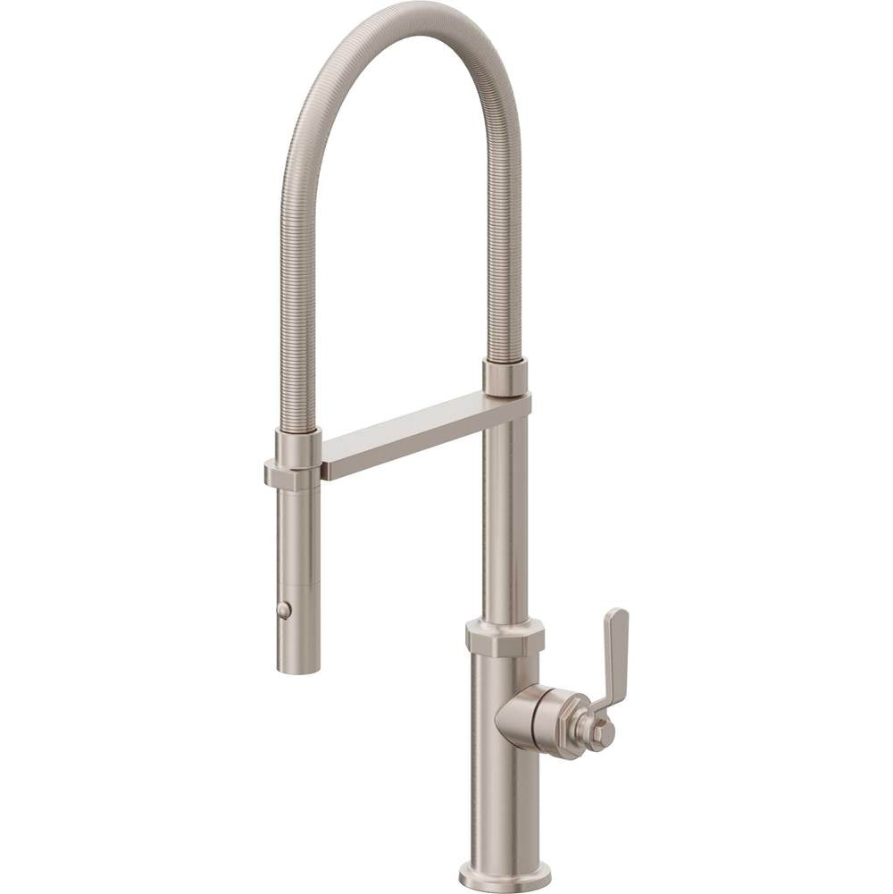 California Faucets - Culinary Pull-Out Kitchen Faucet with Button Sprayer - Gloss White