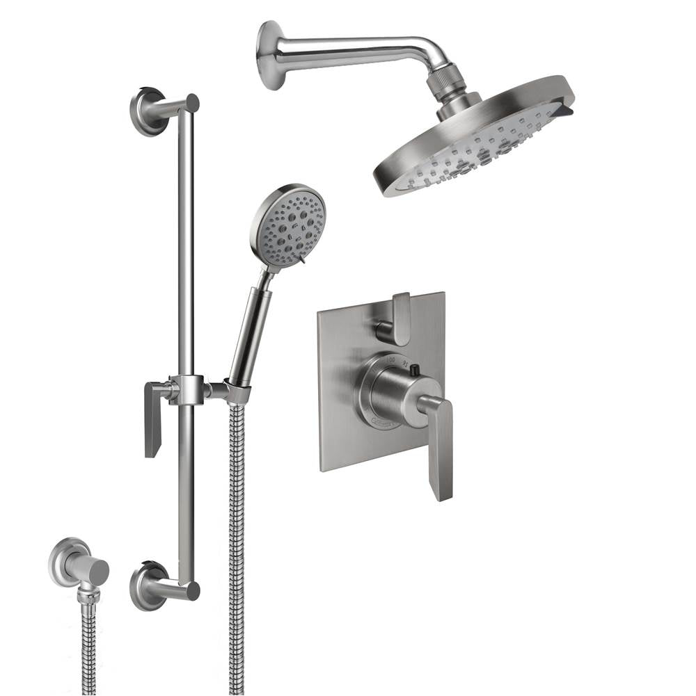 California Faucets - Rincon Bay StyleTherm 1/2'' Thermostatic Shower System with Handshower Slide Bar - Gloss White