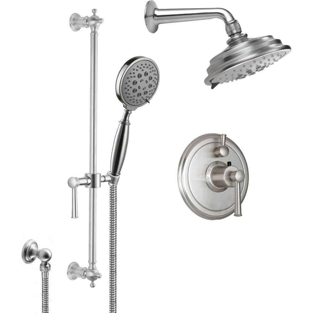 California Faucets - Miramar StyleTherm 1/2'' Thermostatic Shower System with Handshower Slide Bar - Gloss White
