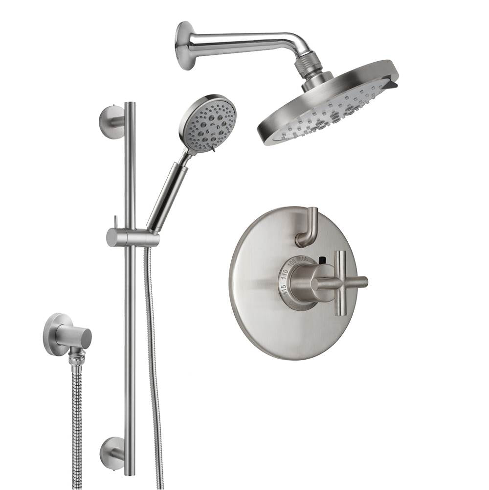 California Faucets - Tiburon Styletherm 1/2'' Thermostatic Shower System with Handshower Slide Bar - Gloss White