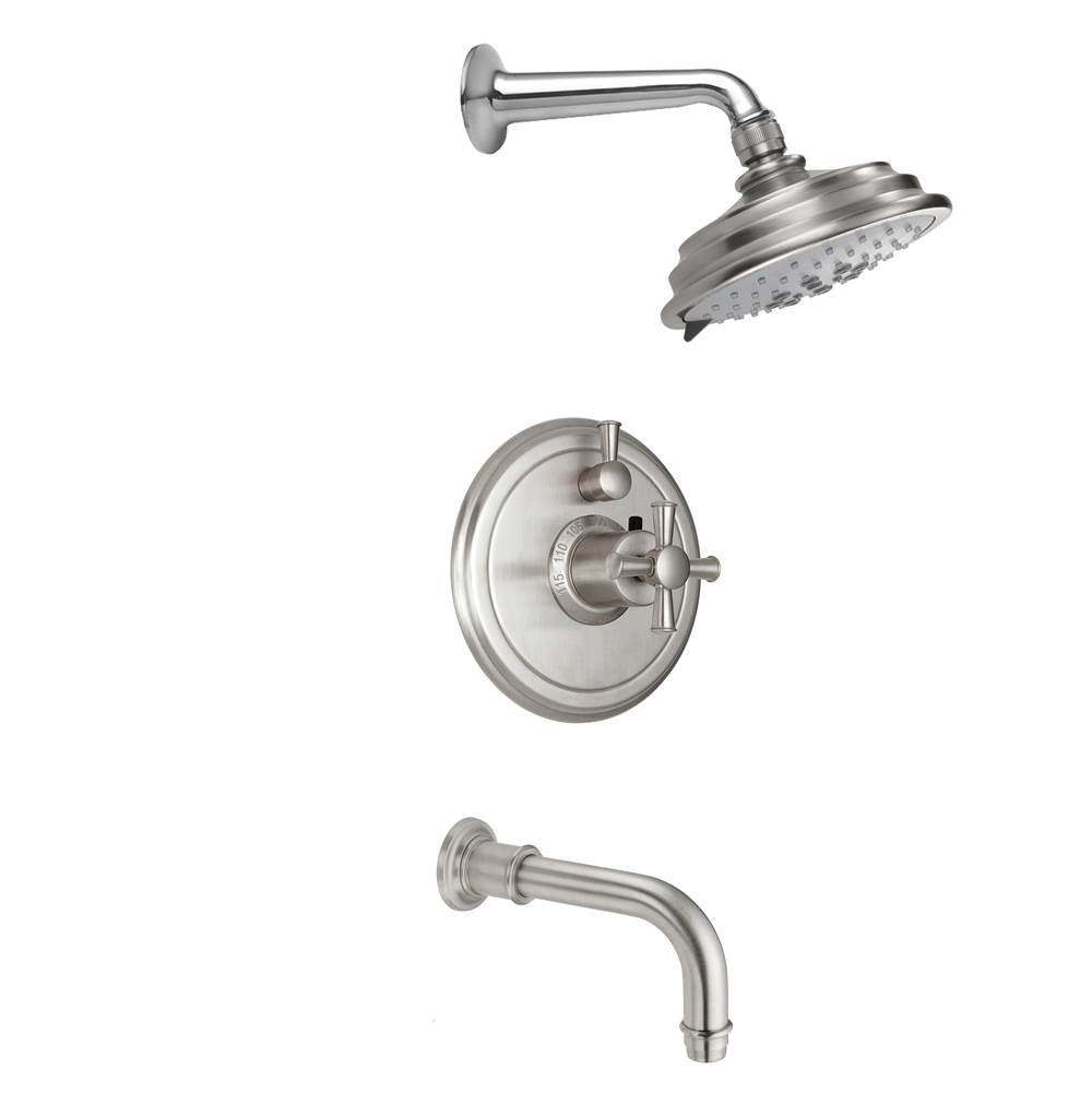 California Faucets - Miramar Styletherm 1/2'' Thermostatic Shower System with Showerhead and Tub Spout - Gloss White