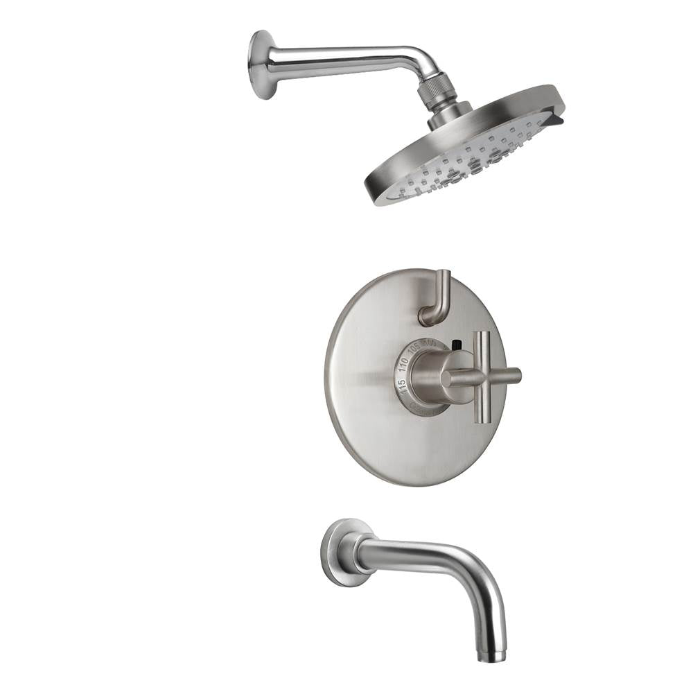 California Faucets - Tiburon Styletherm 1/2'' Thermostatic Shower System with Showerhead and Tub Spout - Gloss White
