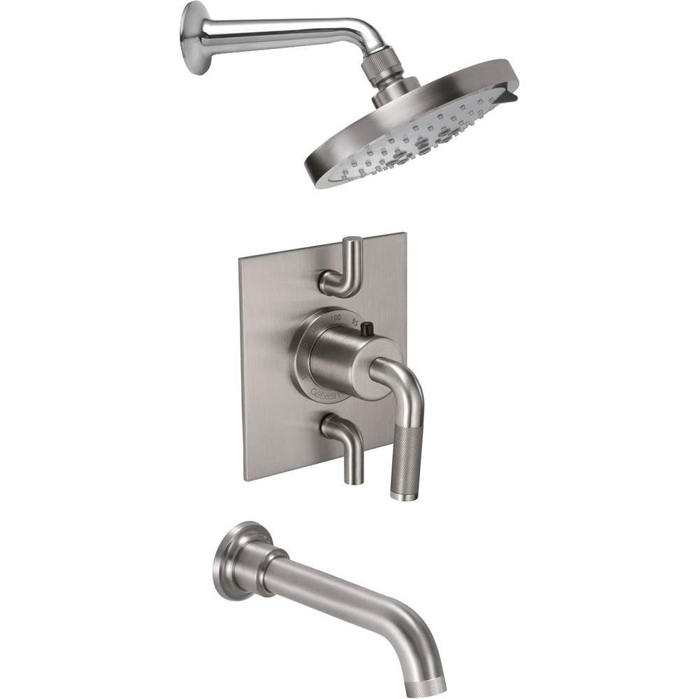 California Faucets - Descanso StyleTherm 1/2'' Thermostatic Shower System with Showerhead and Tub Spout - Gloss White
