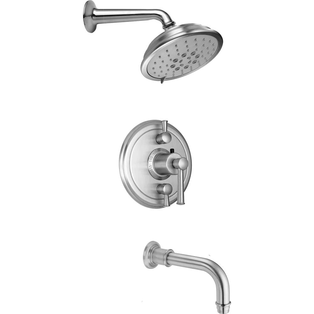 California Faucets - Miramar StyleTherm 1/2'' Thermostatic Shower System with Showerhead and Tub Spout - Gloss White