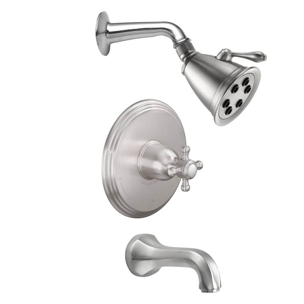 California Faucets - Monterey Pressure Balance Shower System with Single Showerhead and Tub Spout - Gloss White