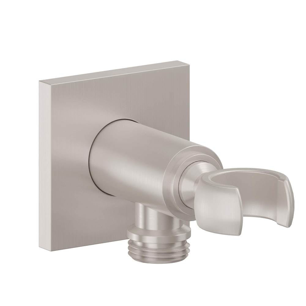 California Faucets - Supply Elbow with Handshower Holder - Square Base - Gloss White